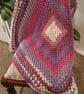 Pink and Purple Crochet baby blanket, square, granny square design, - Image 3