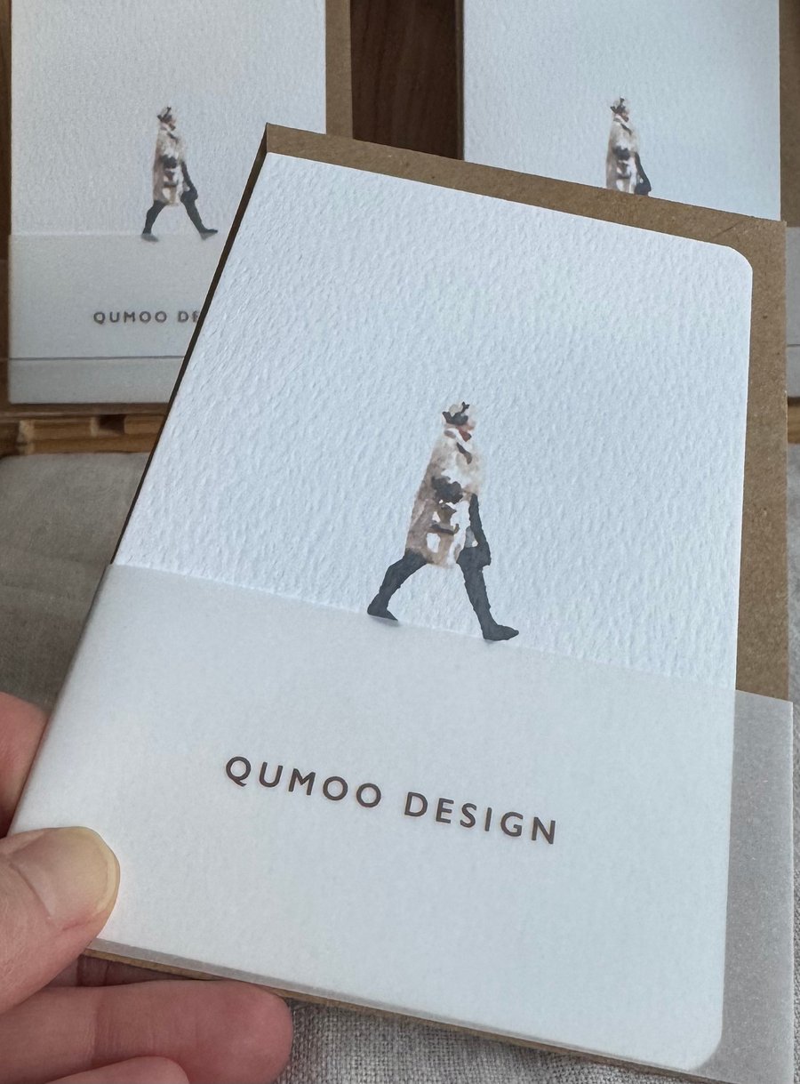 Woman with headphones Card (QM236)