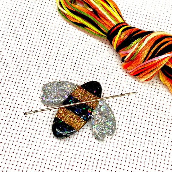 Bee needle minder, needle minder, bee gifts, cross stitch gift, 