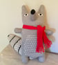 Large grey hand knitted wolf  doll  - Image 6