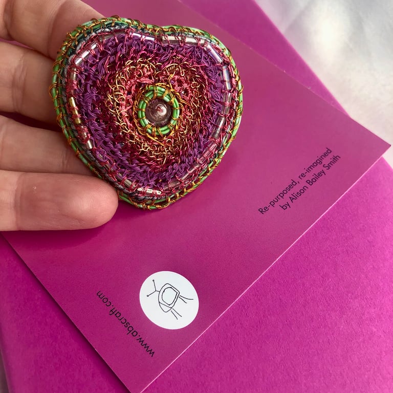 Heart brooch - sustainable jewellery