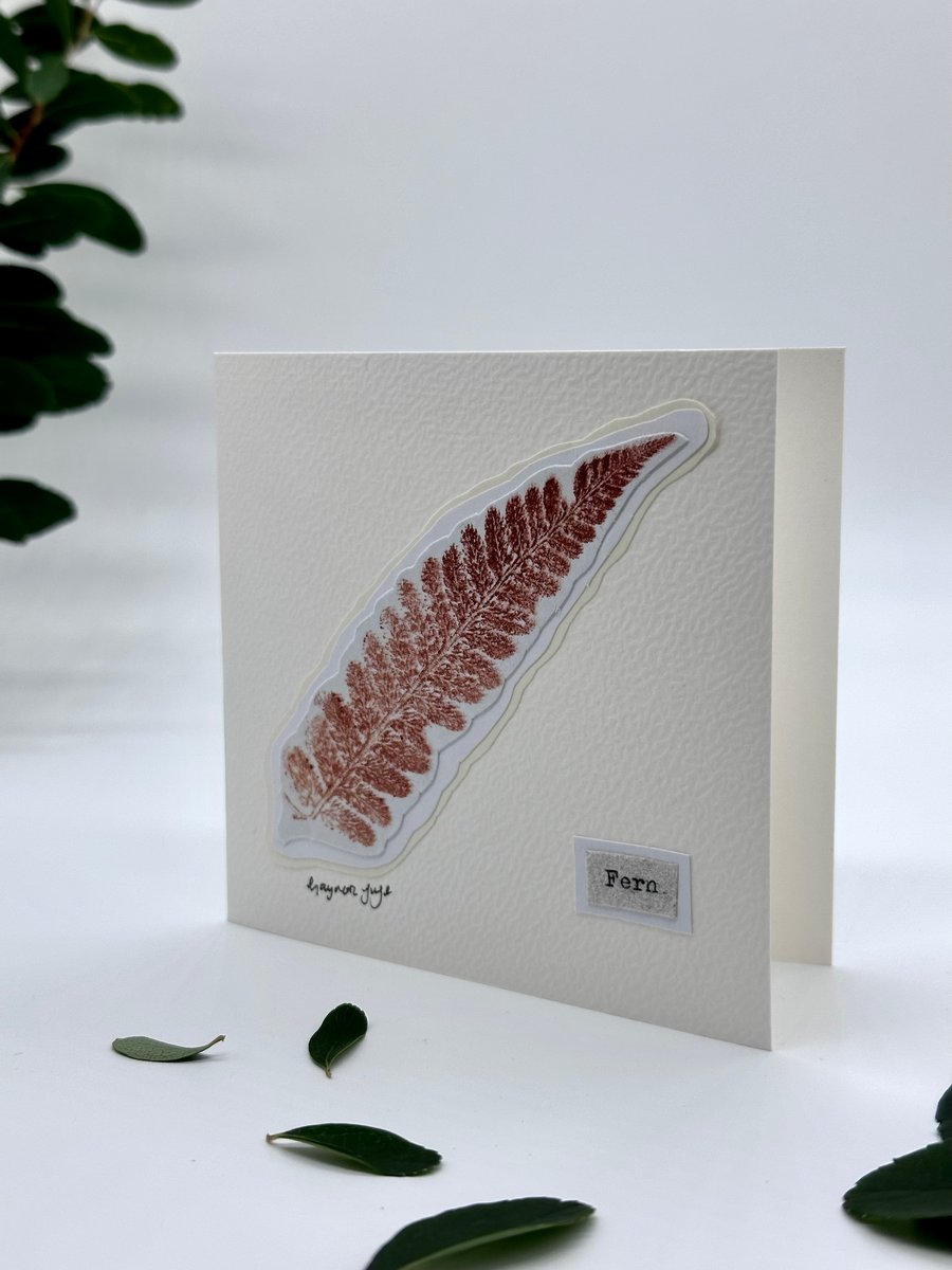 Original botanical hand printed greetings card