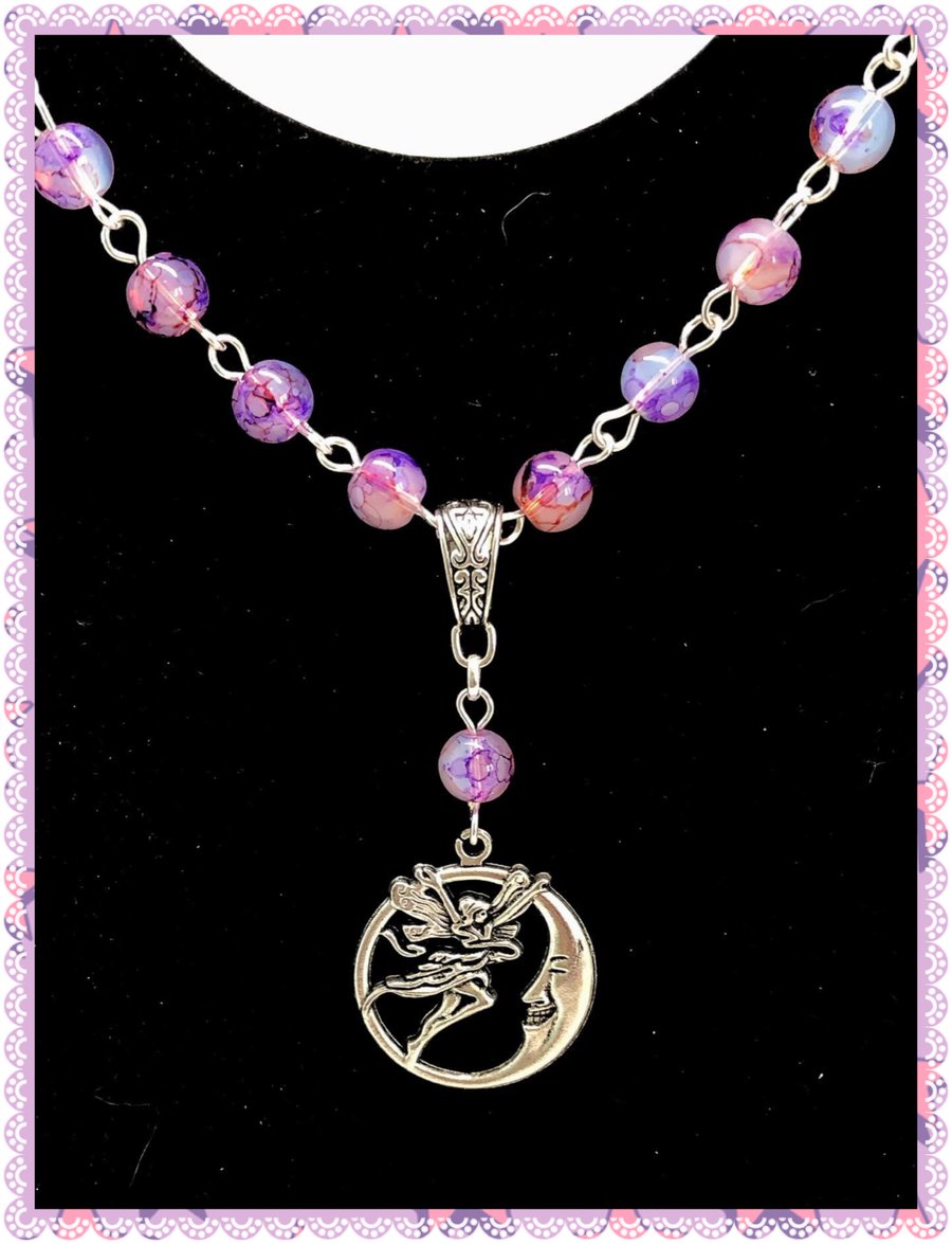 SALE OOAK Wicca Fairy Moon necklace