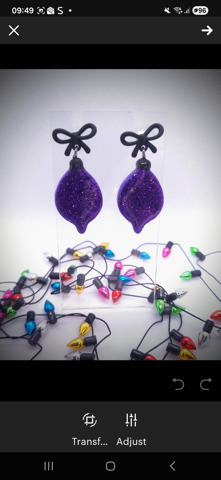 Sparkly Christmas Lights Bauble Handmade Earrings