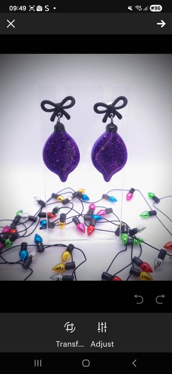 Sparkly Christmas Lights Bauble Handmade Earrings