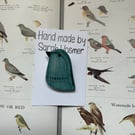 Ceramic Blue Bird Brooch