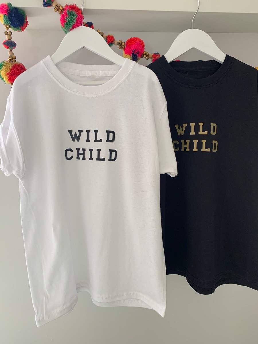 Kids Wild Child Slogan Tshirt 