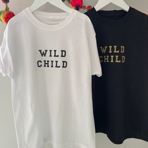 Kids Wild Child Slogan Tshirt 