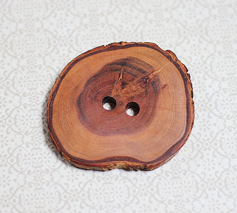 Button wooden, eco handcrafted reclaimed timber, natural handmade supplies