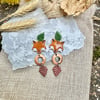 Fox Cub leaf & Acorn Drop Earrings 