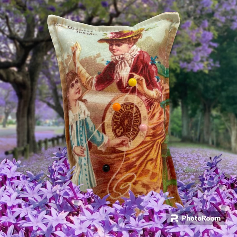 Sewing Vintage Image Pin Cushion (Lady & Child) by Carolee Crafts  PB12 - 0008