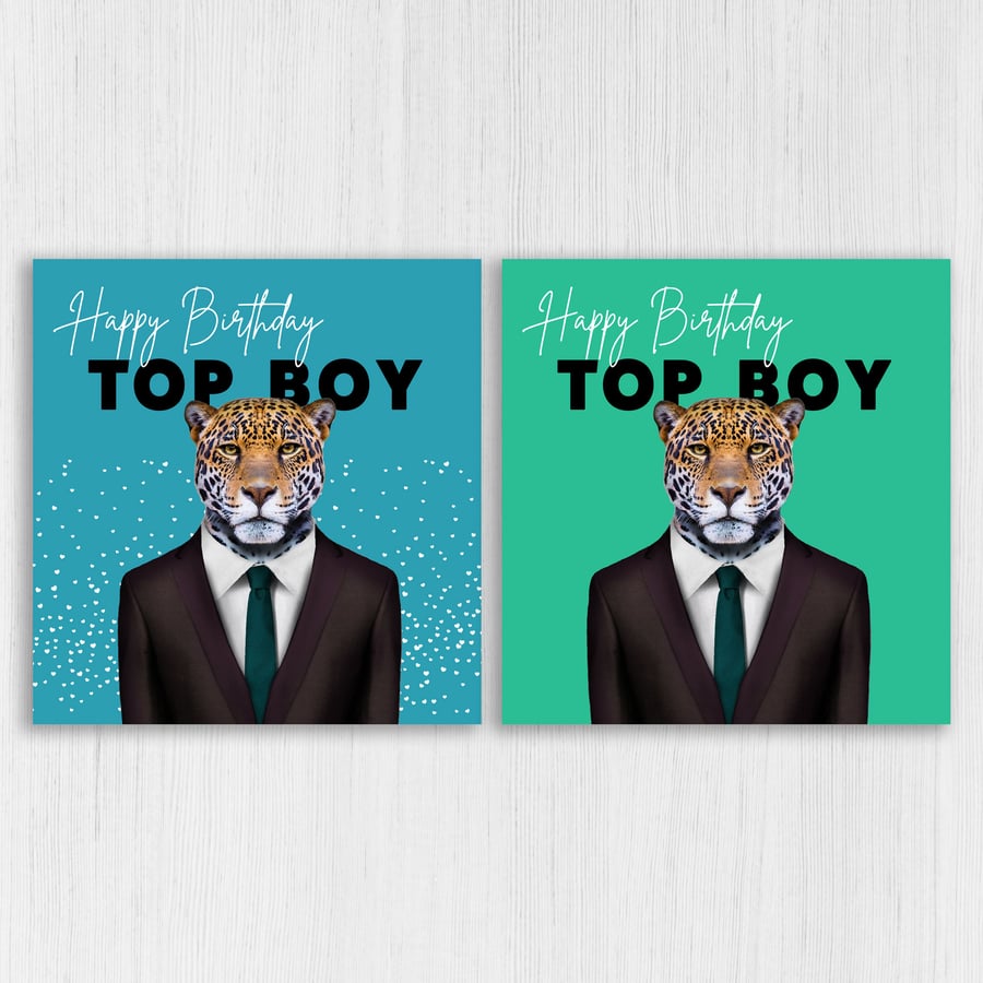 Jaguar birthday card: Happy birthday top boy