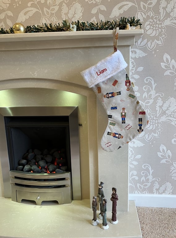 Personalised Christmas Stocking, Nutcracker Christmas Stocking, Handmade in UK