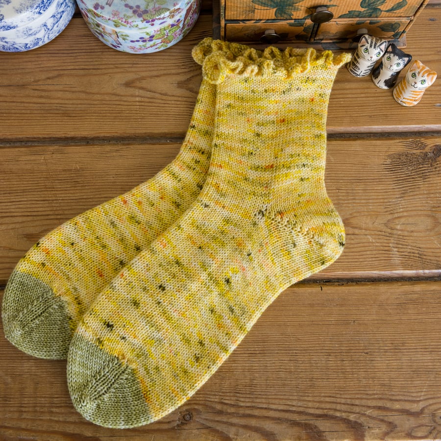 Custom Socks for Sarah - Midnight Daffodil Dancer