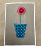  Pink flower embroidered card. - Image 4