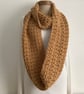 INFINITY SCARF , cowl 'Stroll' .Alpaca blend. Super-soft . Mustard,ochre. - Image 3