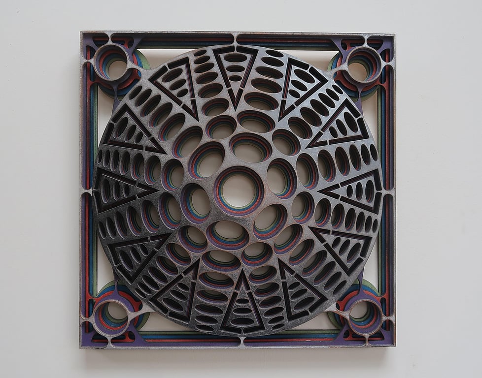 3D Wall art, Multi layered, Laser cut, Wood Carving , Geometric, Contemporary 