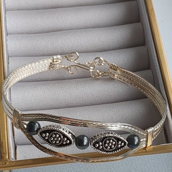 Silver beads in sterling silver bracelet 