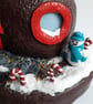 Handmade Polymer Clay Christmas Pudding Fairy House Ornament With Lights - Image 4