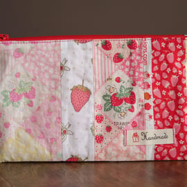 Strawberry Pencil case, zipper pouch 