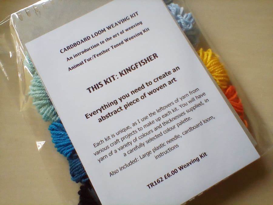 Kingfisher Cardboard Loom Beginners Weaving Kit Abstract Art