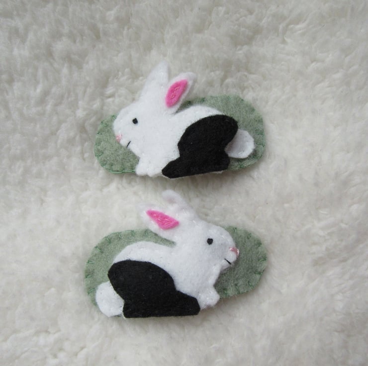 Rabbit hair clips Folksy