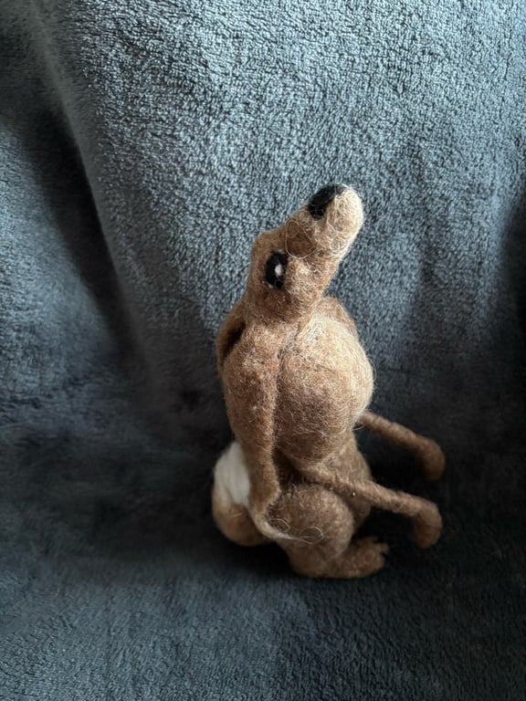 Medium needle felted moon gazing hare.