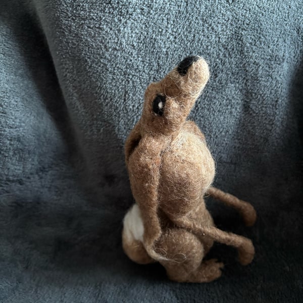 Medium needle felted moon gazing hare.