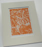 Hare Limited edition Linocut Print, titled Midsummer Hare - Dawn - Image 3