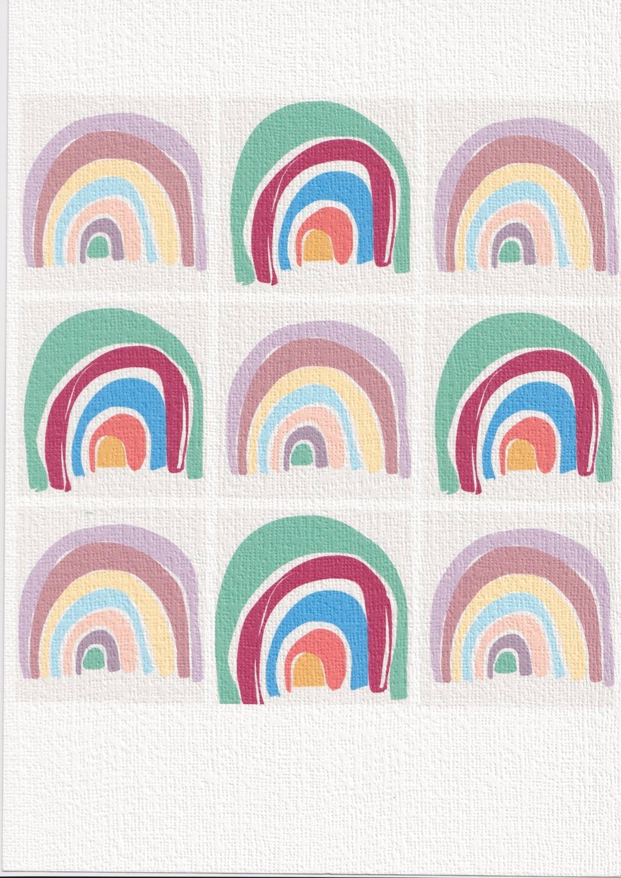 Rainbow A4 Print. Pop Art Retro Style Print.