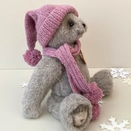 Luxury collectable teddy bear, artist bear, winter dressed bear by Bearlescent 