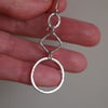 Sterling Silver Dangly hoop diamond earrings