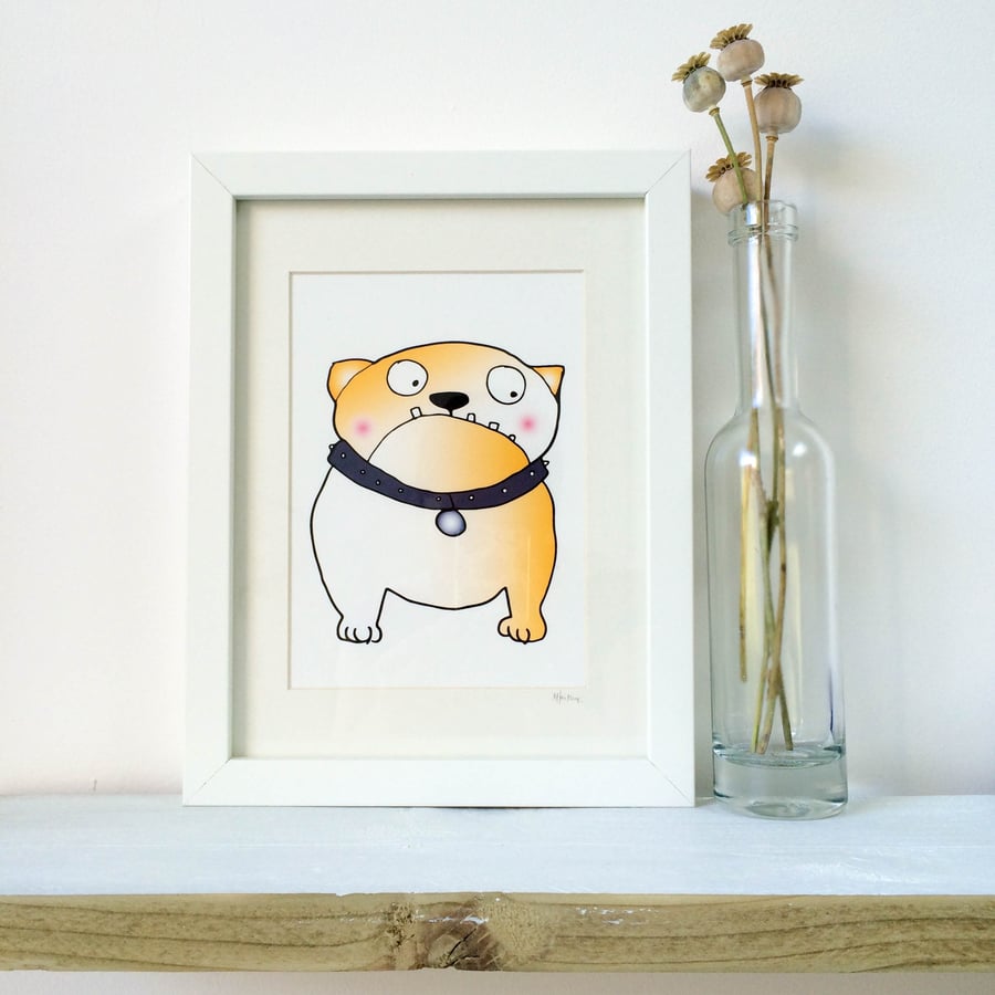 Blushing British Bulldog Framed Print
