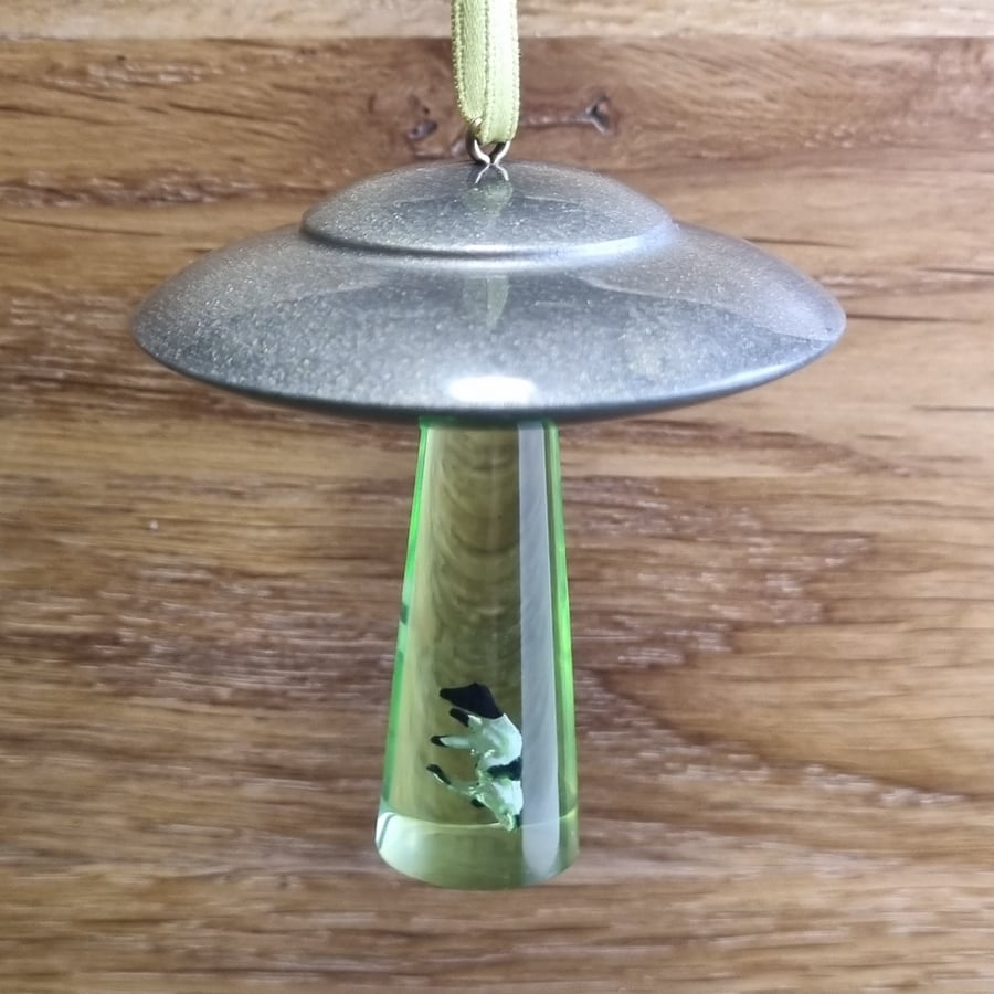 UFO Cow Abduction Christmas Decoration