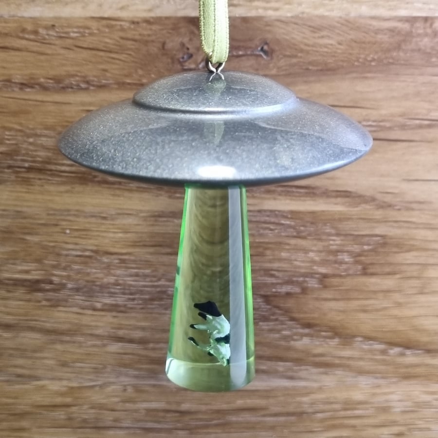 UFO Cow Abduction Christmas Decoration