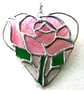Pink Rose Heart Suncatcher Stained Glass 040 - Image 7