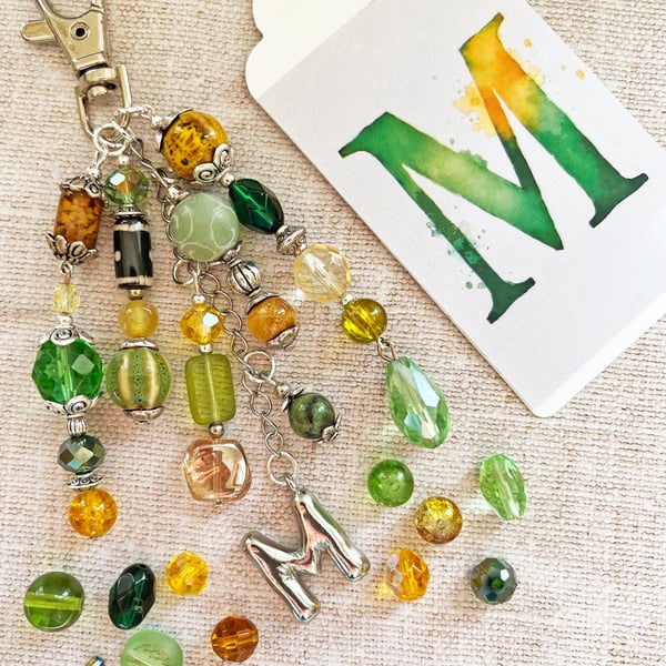Balloon letter bag charm, Letter M bag charm, bag charm with letter