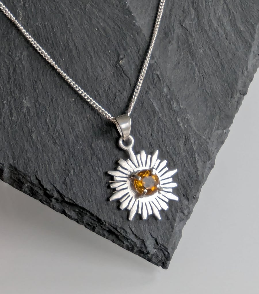 STERLING SILVER Starburst Pendant, Handmade Urban Jewellery