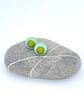 Blue Yellow Matt Glass Stud Earrings - Image 5