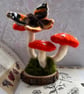 Needle felted butterfly and toadstool indoor decoration  - Image 6
