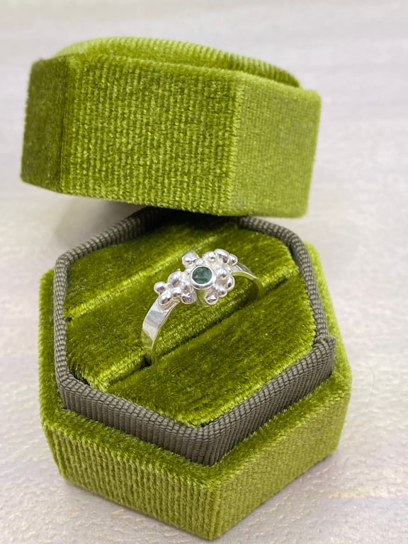 Tourmaline Granulation Ring Handmade
