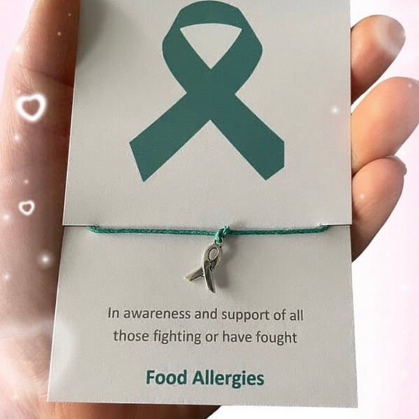 Bundle of 6 set of bracelet food allergies awareness wish bracelet set x6
