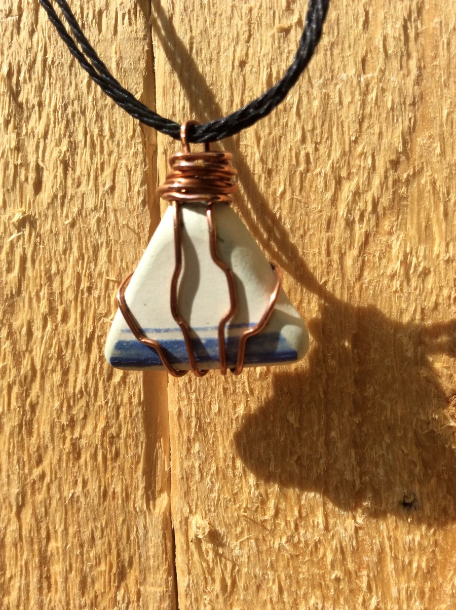 Sea Pottery - Pyramid Thong Necklace FREE POST