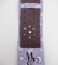 Handmade Leather Bookmark Floral Embossed with Neutral Coloured Crystal Stones  - Image 1