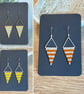 Colourful beaded triangle earrings