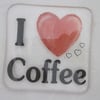 Handmade fused glass coaster - I love coffee