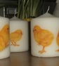 Decorated candle Easter Spring chicks napkin decoupage Standing Chick - Image 3