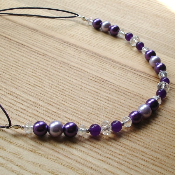 Purple Sparkle Bead Necklace
