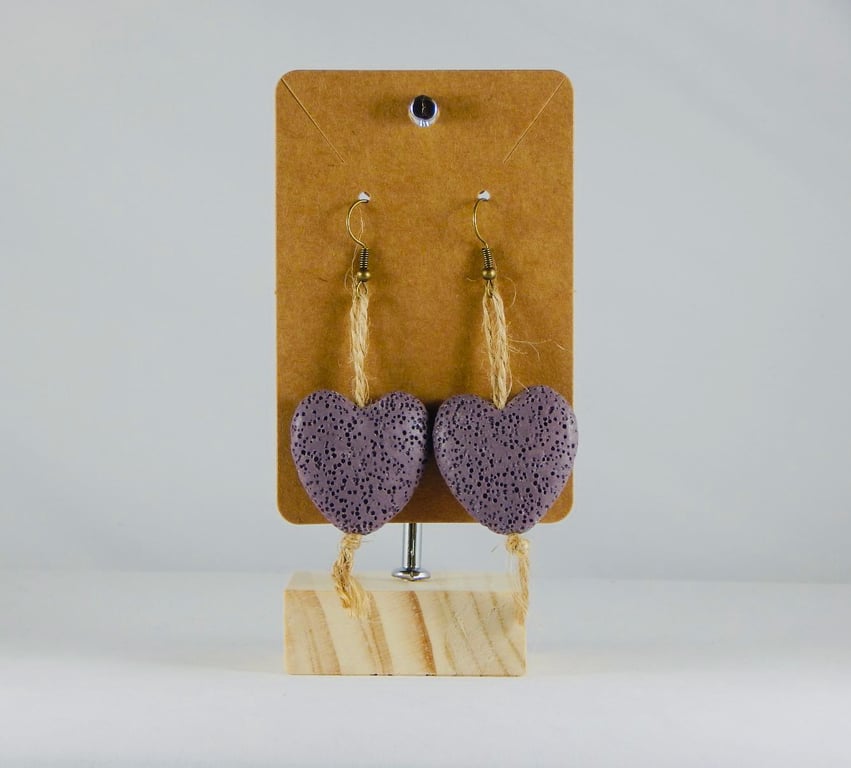 Lilac heart earrings