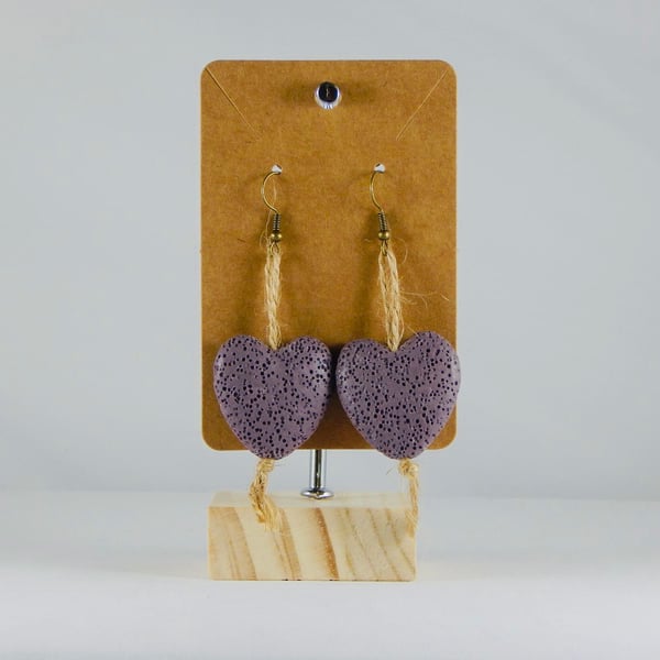 Lilac heart earrings